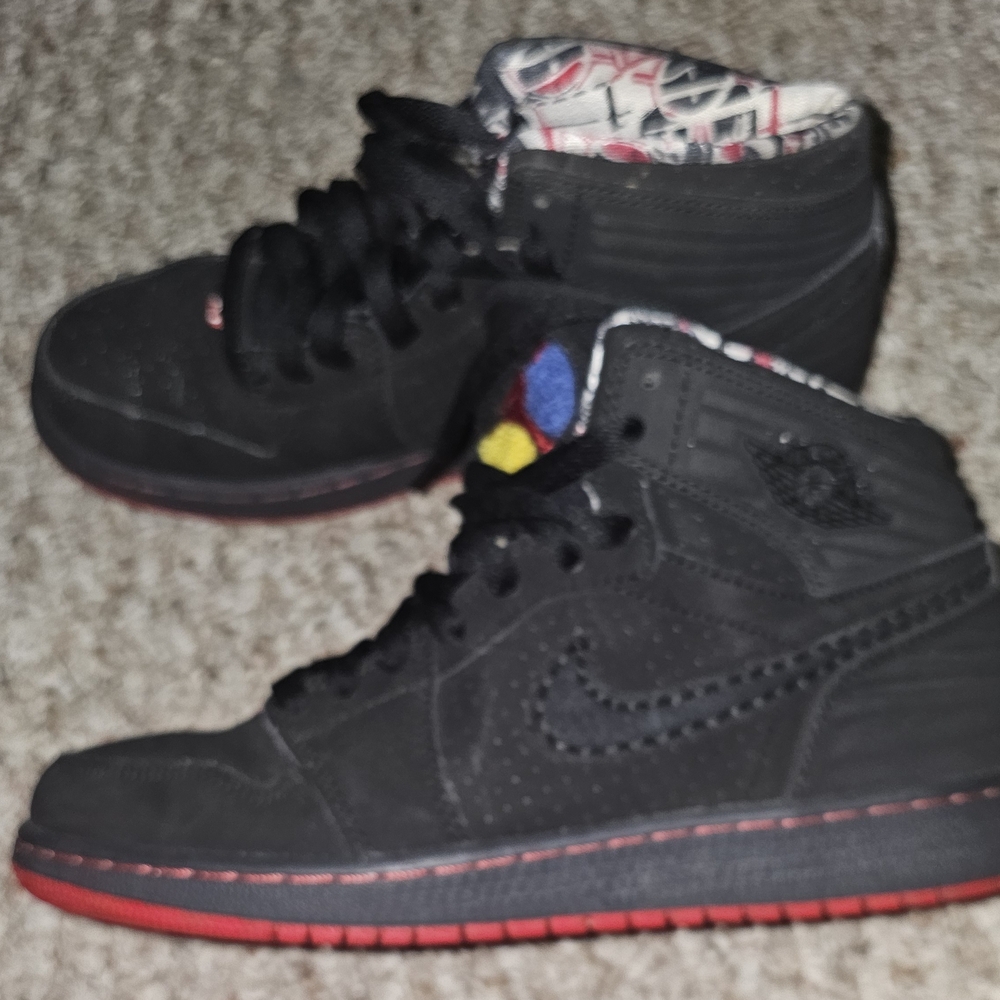 Kids Black and Red Sneakers